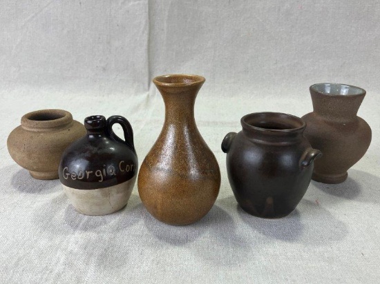 Five-Piece Group of W.J. Gordy Miniature Art Pottery