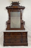 Fine Walnut Victorian Eastlake Dresser