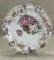 R.S. Prussia Embossed and Gilded Porcelain Plate with Painted Roses