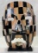 Mayan-Inspired Face Mask Sculpture with Inlaid Abalone Shell
