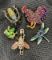 Goldtone and Brilliant Color Rhinestone Animal Pin Assortment