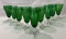Set of nine Anchor Hocking Forest Green Boopie Iced Tea Glasses