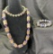 Set of Three Floral-Themed Cloisonné Enamel Beads