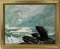 Morris Katz (1931-2010) Seagulls in Flight, Oil on Board
