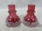 Pair of Cranberry Glass Vases