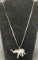 Sterling Silver Standing Elephant Pendant and Necklace