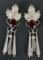 Sterling Silver Ruby Toned Stone Dangle Earrings