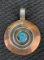 Native American Turquoise Adorned Mixed Metal Pendant