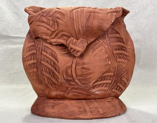 Theo Sable Textures of the Heart Ceramic Sculpture, Handbuilt Pottery