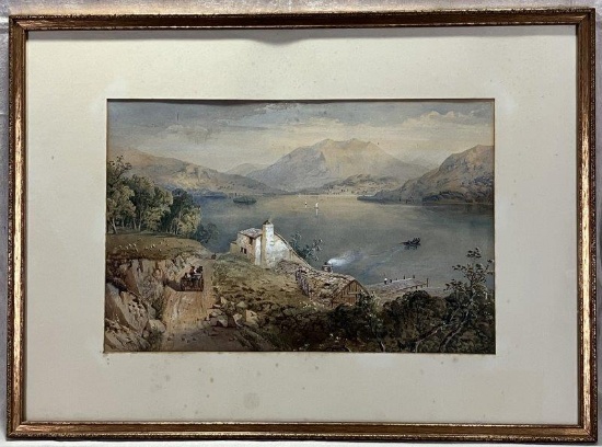 Cornelius Pearson (British, 1805 - 1891) Lake and Mountain Landscape