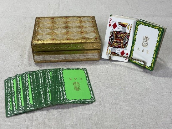 Florentine Gilt Card Box with Playing Cards