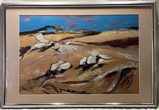 Abstract Gouache Landscape