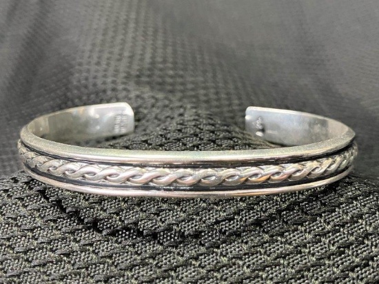 Sterling Silver Braided Rope Bangle
