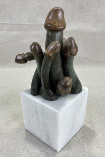Theo (New York Artist) Bronze Mushroom Cluster