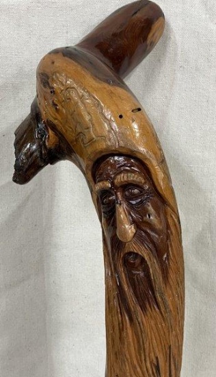 Carved Folk Art Cane