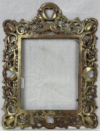 Ornate Brass Frame with Heart Motif