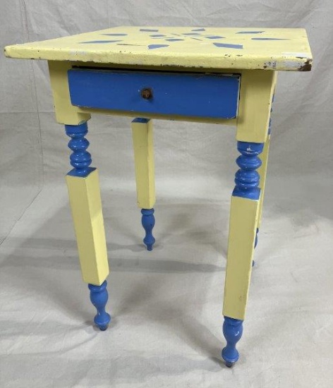 Painted One-Drawer Stand, 19th Century