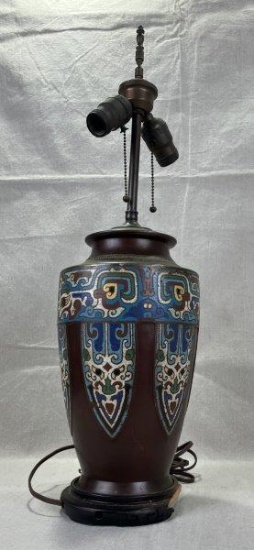 Bronze ChamplevÃ© Table Lamp