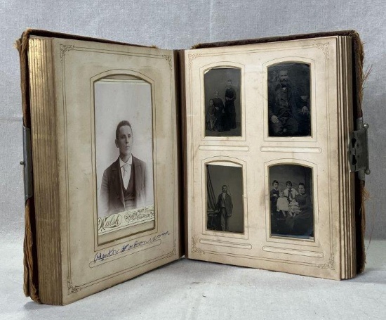 Antique Family Photograph Album with Tintypes