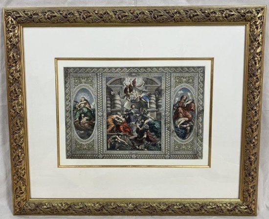 Allegorical Colored Engraving of St. James