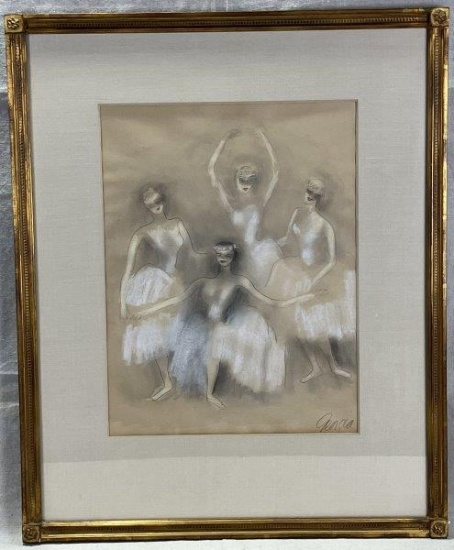 Georgia Carroll, Ballerinas, Charcoal on Paper