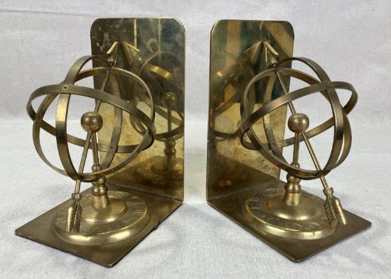 Brass Armillary Sphere Bookends