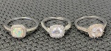 Sterling Silver Cubic Zirconia and Opal Ring Assortment