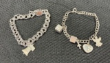 Two Sterling Silver Charm Bracelets