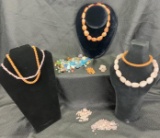 Natural Stone Bead Assortment Featuring Rose Quartz, Carnelian, and More