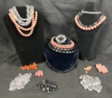 Natural Stone Bead Assortment Featuring Pink Rhodonite and More
