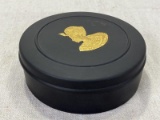 Wedgwood Black Basalt Trinket Box with Gilded Egyptian Motif, 1970s