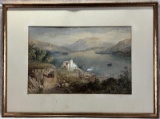 Cornelius Pearson (British, 1805 - 1891) Lake and Mountain Landscape