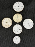 Collection of Antique Watch Faces with Movements – Elgin, Waltham & Others