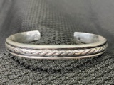 Sterling Silver Braided Rope Bangle