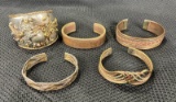 Mixed Metal Art Crafted Bracelet Cuffs