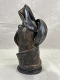 Theo Abstract Ceramic Sculpture, Metallic Bronze Glaze, 20th Century