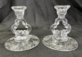 Cambridge Etched Wildflower Candlesticks