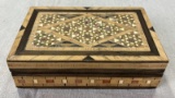 Marquetry Inlaid Wood Trinket Box