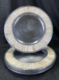 Set of Ivory and Silver-Toned Chargers