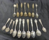 Group of 17 Silver Plate Souvenir Spoons