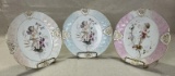 Three Antique Weimar Gilded and Hand-Painted Porcelain Fairy Plates