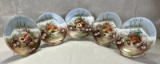 Five Antique French Limoges Painted Still Life Plates