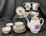 Chinese Export Porcelain Tea Service with Crest Decoration