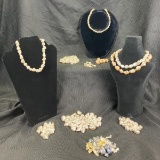 Faux Baroque Pearl Strands and Loose Faux Pearl Assortment