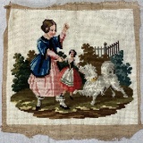 Girl with Dog Needlepoint