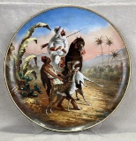 Large Limoges Charger with Equestrian Hunt Scene