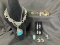 Southwestern Turquoise-Toned Silvertone Jewelry Grouping