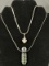 Sterling Silver Necklaces with Iridescent Colored Glass Pendants