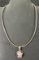 Sterling Silver and Iridescent Glass Pendant Necklace