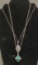 Sterling Silver Necklaces Featuring Malachite and Aquamarine